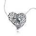 Chuvora Sterling Silver Bali Inspired Open Filigree Eternal Heart Pendant Necklace for Women 18''