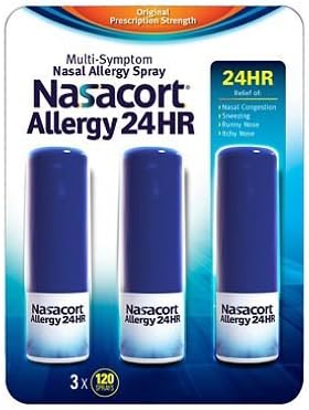 Nasacort Nasal Allergy Spray, 720 Sprays Total, 6 x 120 Spray Dispensers, 0.57 Fluid Ounces Each Nasacort-mu