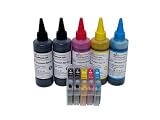PrintPayLess® Brand Pre-Filled 5 packs Refillable Ink Cartridges for Epson 126 (non-OEM): Epson WorkForce 520 Printer + 500 ml (16.7 oz) PrintPayLess® brand UV resistant Refill Ink for Epson