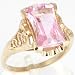 10K Yellow Gold Pink Lab Created Sapphire Ring - OldCities Estate Jewelry