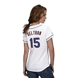 MLB Women's New York Mets Carlos Beltran White Home Short Sleeve 5 Button Synthetic Replica Baseball Jersey Spring 2012  (White, Small)