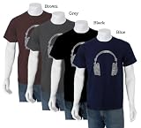 Men's NAVY Headphones Shirt Small - Created using 63 different genres of Music
