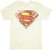 Search : Superman Destroyed Logo Cream Adult T-shirt Tee