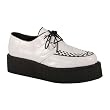 2 Inch Mens Sizing Platform White Basic Veggie Creeper Shoe Punk Goth Rockabilly