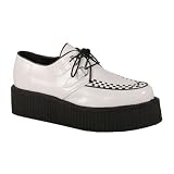 V-CREEPER-502 -- 2 Inch Mens Sizing Platform White Basic Veggie Creeper Shoe Punk Goth Rockabilly PLEASER