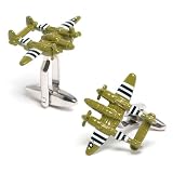 Army Green P38 Lightning Aircraft Airplane Fighter Cufflinks Cuff Links