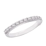 14K White Gold 3/8 ct. Machine Set Diamond Wedding Band (G-H Color, SI1 Clarity)