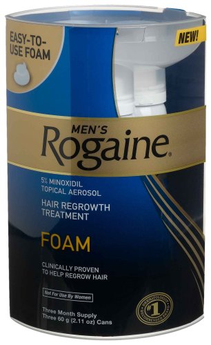 Rogaine for Men Hair Regrowth Treatment, Easy-to-Use Foam, 2.11-Ounce Cans (Pack of 3)