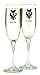 Hortense B. Hewitt Wedding Accessories Vintage Floral Champagne Toasting Flutes, Set of 2