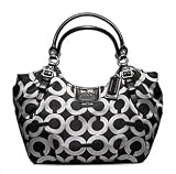 Coach Madison Op Art Lurex Abigail Large Tote 18639 (SV/Gunmetal Black/Black) 41gpviHXQxL. SL160 Coach Madison Op Art Lurex Abigail Large Tote 18639 (SV/Gunmetal Black/Black)