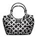 Coach Madison Op Art Lurex Abigail Large Tote 18639 (SV/Gunmetal Black/Black)