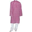 Mens Wedding Dress Silk and Cotton Blend Kurta Pajama Size XL Chest :48 inches (pgkp005b)