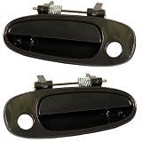93-97 Corolla Prizm Front Outside Outer Exterior Black Door Handles Pair Set