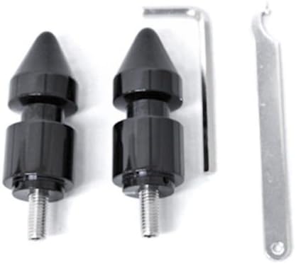 2-Pack Black Spike Motor Racing Dirt Swingarm Spools Sliders Paddock bobbins Fit For Suzuki GSX-R 1000 2001 2002 2003 2004 2005 2006 2007 2008 2009 2010 2011 2012