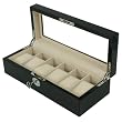 Watch Box Storage Display Case for 6 Watches Extra Clearance Black Lacquer Finish Watch Box Storage Display Case for 6 Watches Extra Clearance Black Lacquer Finish
