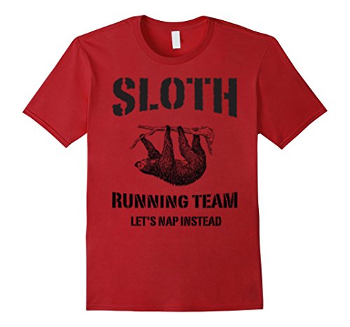 Men's SLOTH running team tshirt Medium Cranberry