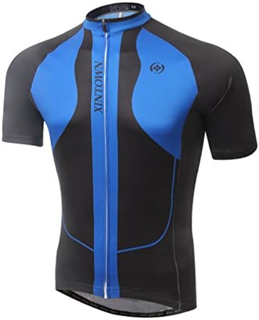 Rayda Mens Cycling Jerseys Tops Short Sleeve Blue Stripe Black Size XXXL