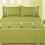 Circles Complete Duvet Cover Set, Moss Green, King