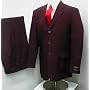 Brand New Three Button Single Breasted Burgundy / Maroon Business Dress Suit