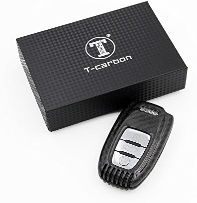 T-Carbon Carbon Fiber Key Covers Keyless Remote Key Fob Cover for Audi A4L A6L Q5 A7 A8L (Audi)