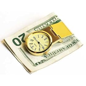 Steinhausen Watch and Money Clip Goldtone, Watch Yellow Dial Features Black Arabic Numerals and Goldtone Hands, TM 336 G