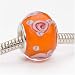 Murano Style Glass Lampwork Bead Fits Pandora Orange With Rose 14mm (1)