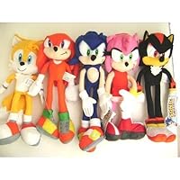 Sega Sonic The Hedgehog X Sonic Shadow Amy Knuckles Tails 5 Plush Doll Stuffed Toy 12 inches - Great gift for kids. Very Cute