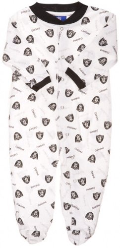 Oakland Raiders NFL Reebok Infant / Baby Creeper / Coverall With Hat