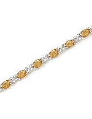 14kt Yellow Gold Oval Citrine Bracelet.