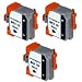 Amsahr BCI10BKR Remanufactured Replacement Canon Ink Cartridges for Select Printers and Faxes with 3 Black Cartridges