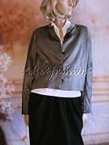 $1760 New JIL SANDER Gunmetal Silk Cropped Jacket 38 8