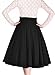 Miusol Women's Vintage High Waist A-line Retro Casual Swing Skirt