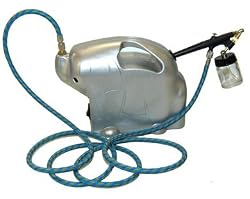 Complete Single-Action Suction Feed Airbrush System Multi-Purpose Siphon Feed Airbrush Set, Hose and Quiet Mini Air Compressor