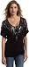 Karen Kane Women's Sequin Extended Sleeve Top,Black,X-Small
