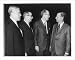 Historic Print (L): Wernher von Braun, planning director of NASA; Thomas O. Paine, Administrator of NASA; Ch