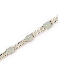 14kt Yellow Gold Oval Opal and Diamond Bracelet