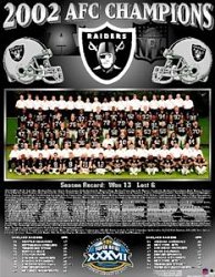 Buy Oakland Raiders 2002 AFC Champions 11x13 Plaque by Healy