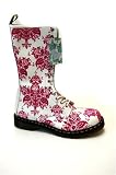 Dr. Martens 1B99 14 Eye Zip Boot White/Pink Lamper/Flocking
