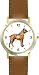 Boxer No.1 Dog - WATCHBUDDY&reg; DELUXE TWO-TONE THEME WATCH - Arabic Numbers - Brown Leather Strap-Women's Size-Small