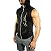 Ouber Men's Letter Printed Sleeveless Athletic Zipper Hoodie Gym Lifting Workout Tops (Size, S)