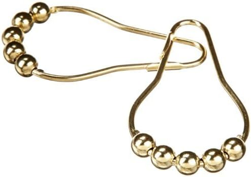 Heavy Duty Roller Shower Curtain Rings, Polished Brass Clipperton RollerRings? Set of 12 by Clipperton Company