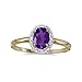 10k Yellow Gold Oval Amethyst And Diamond Ring title=