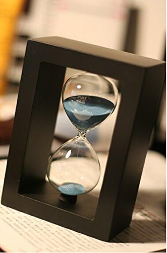 10 Min Hourglass Timer Creative Children Gift Room/office Decoration (black frame blue sand)