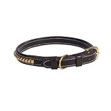 LARGE 18-22 - GOLD STUD - Pharoh Braided Leather Collar