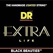 DR Strings Electric Guitar Strings, Black Beauties - Extra-Life Black Coated, 10-46