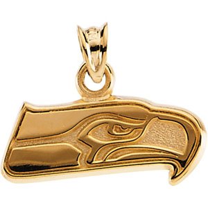 Clevereve's 14K Yellow Gold Seattle Seahawks Pendant