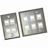 Cables To Go - 37098 - 6 Port Dual Gang Face Plate Stainless Steel