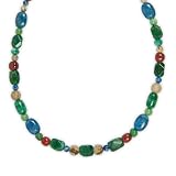 Sterling Silver Woodland Tones Beaded Necklace