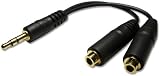 3.5mm Black Stereo Headphone Y Splitter Adapter Cable for Apple iPod touch itouch Player