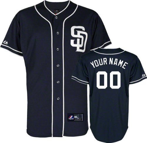 San Diego Padres Majestic -Personalized With Your Name- Alternate Navy Replica Jersey